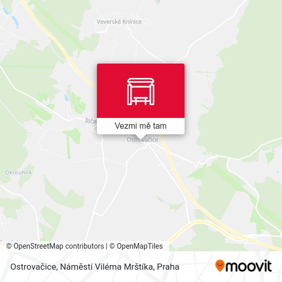 Ostrovačice, Náměstí Viléma Mrštíka mapa