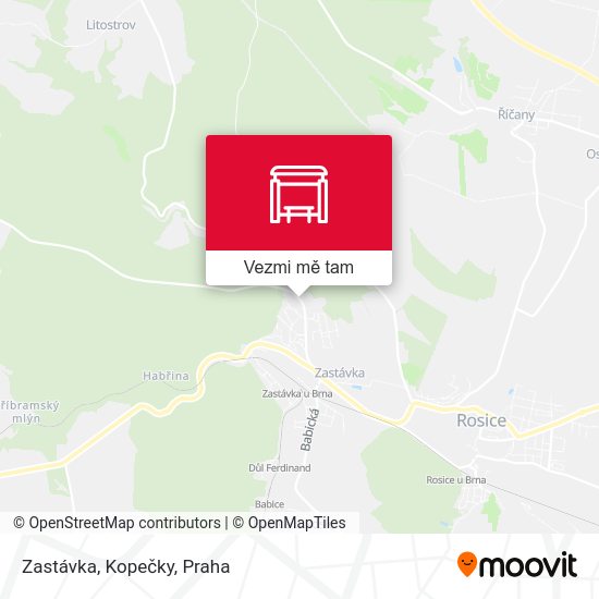 Zastávka, Kopečky mapa