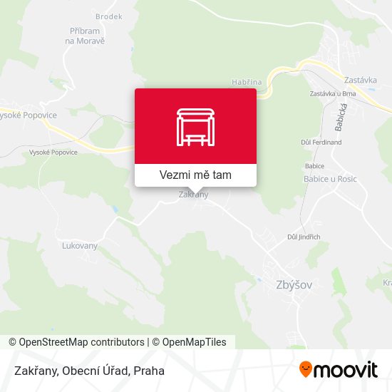 Zakřany, Obecní Úřad mapa