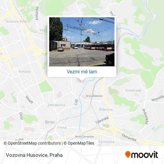 Vozovna Husovice mapa