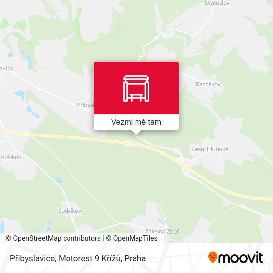 Přibyslavice, Motorest 9 Křížů mapa