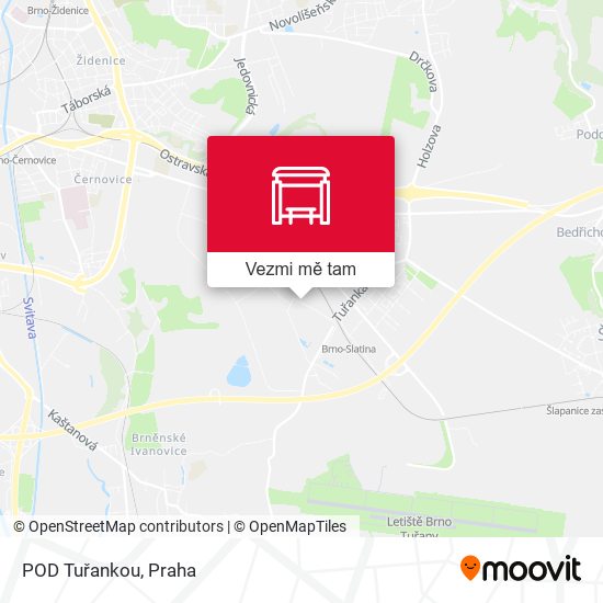POD Tuřankou mapa
