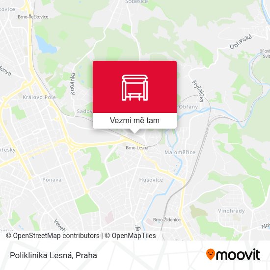 Poliklinika Lesná mapa