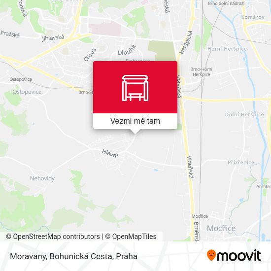 Moravany, Bohunická Cesta mapa