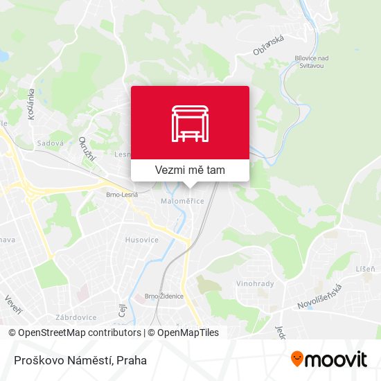 Proškovo Náměstí mapa