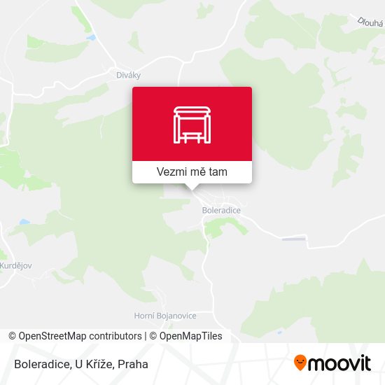 Boleradice, U Kříže mapa