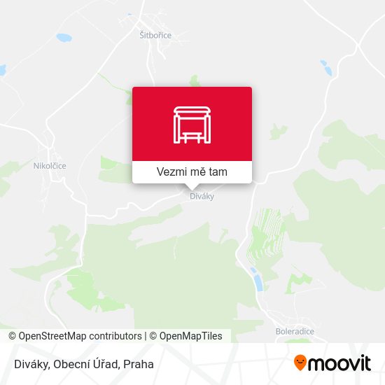 Diváky, Obecní Úřad mapa