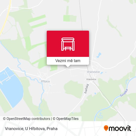 Vranovice, U Hřbitova mapa