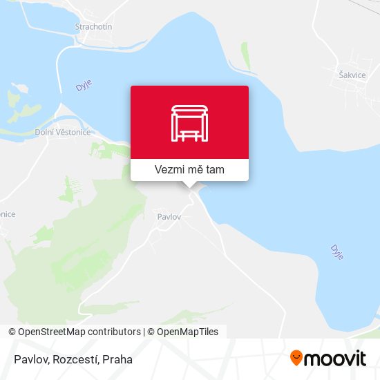 Pavlov, Rozcestí mapa