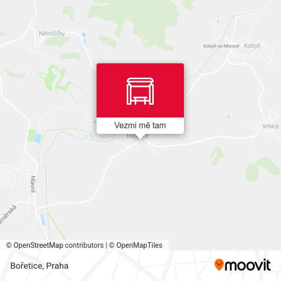 Bořetice mapa