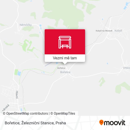 Bořetice, Železniční Stanice mapa
