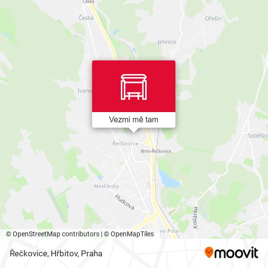Řečkovice, Hřbitov mapa