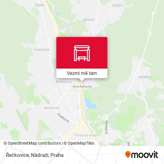 Řečkovice, Nádraží mapa