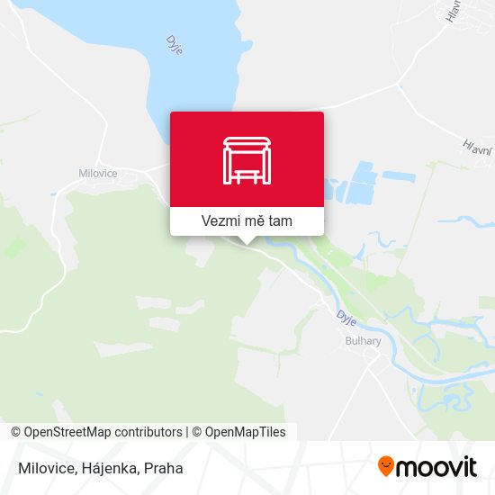 Milovice, Hájenka mapa