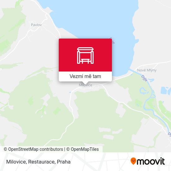 Milovice, Restaurace mapa