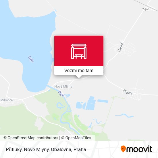 Přítluky, Nové Mlýny, Obalovna mapa