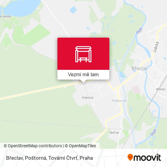 Břeclav, Poštorná, Tovární Čtvrť mapa