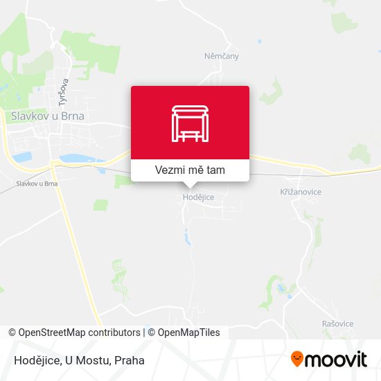 Hodějice, U Mostu mapa