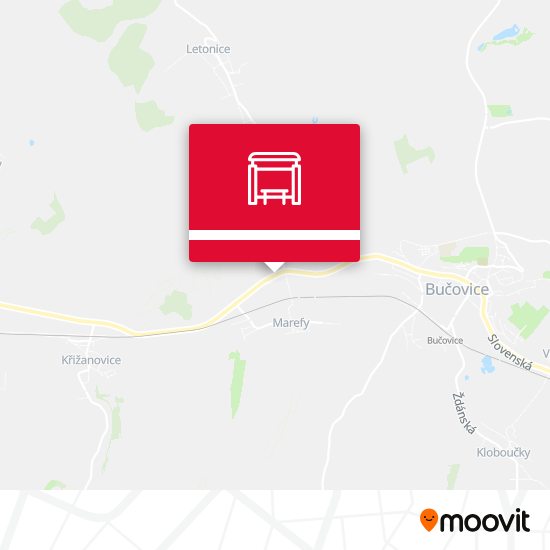 Bučovice, Marefy, Rozc. Letonice mapa