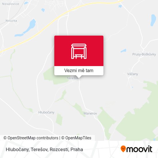 Hlubočany, Terešov, Rozcestí mapa