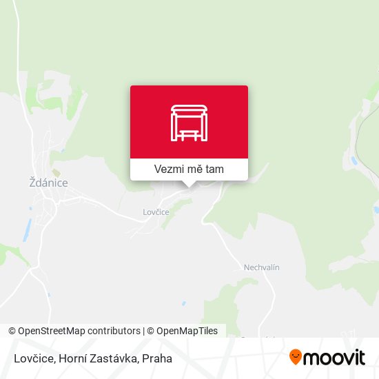 Lovčice, Horní Zastávka mapa