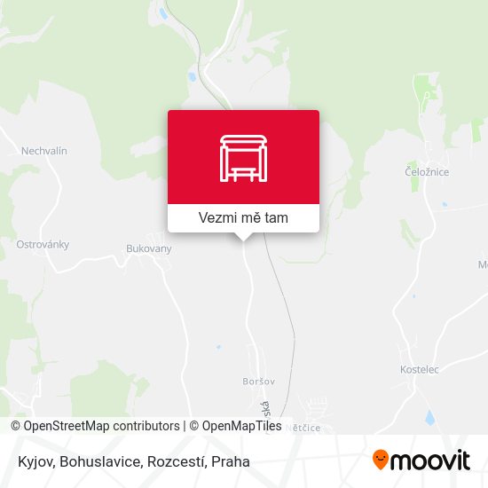 Kyjov, Bohuslavice, Rozcestí mapa