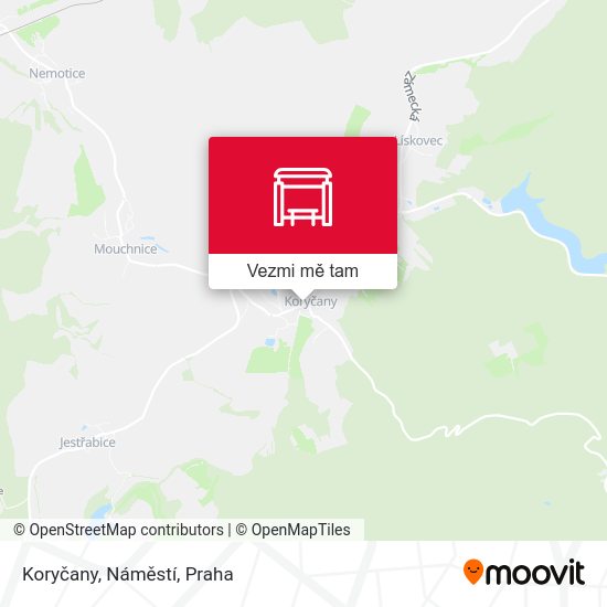Koryčany, Náměstí mapa