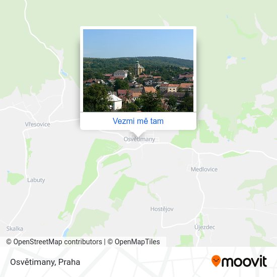 Osvětimany mapa