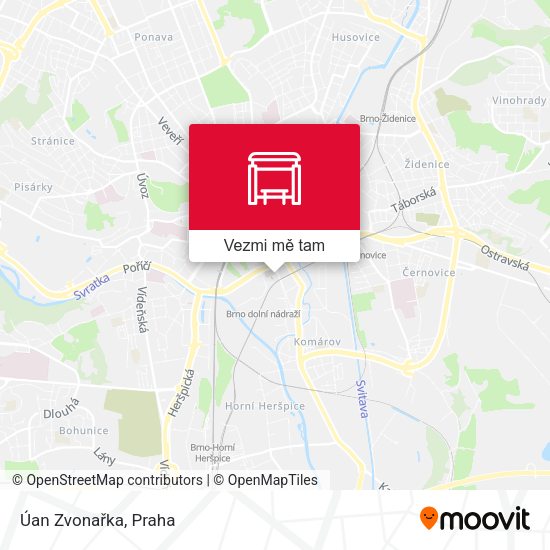 Úan Zvonařka mapa