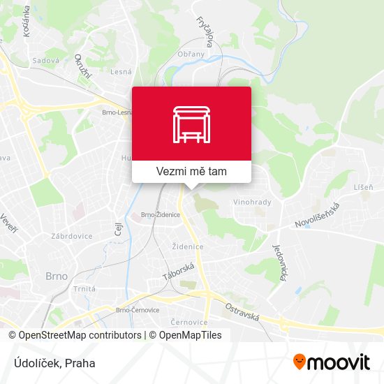 Údolíček mapa
