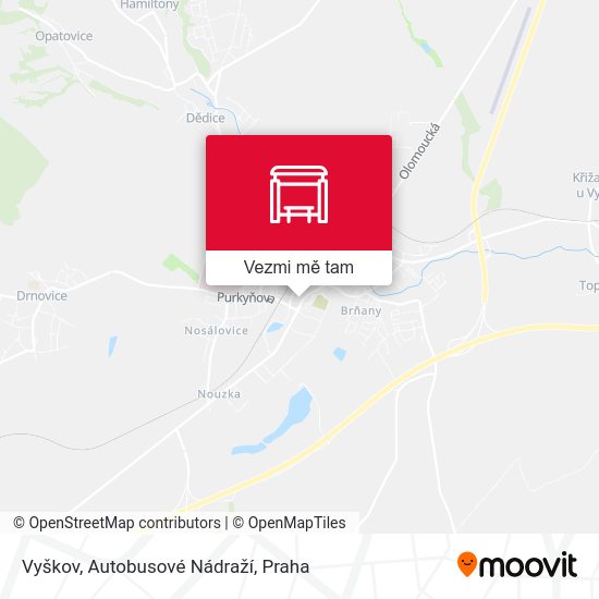 Vyškov, Autobusové Nádraží mapa