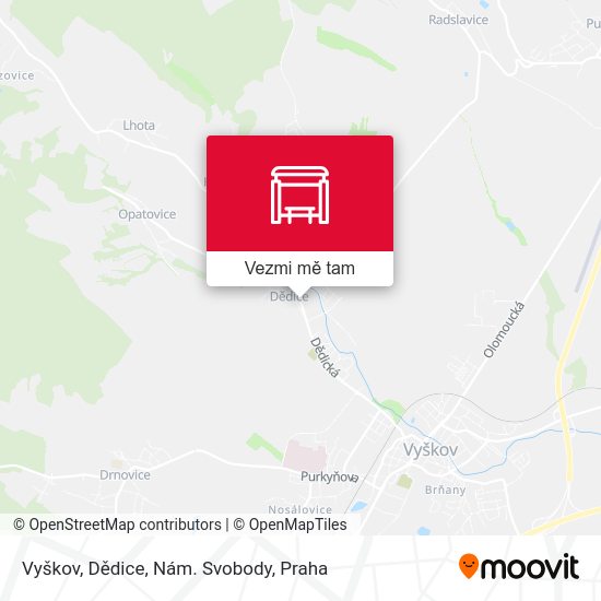Vyškov, Dědice, Nám. Svobody mapa