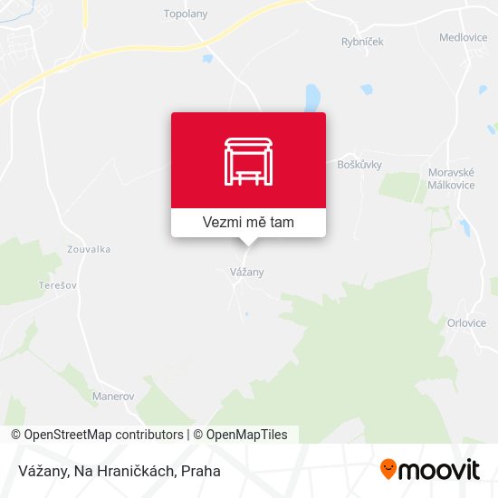 Vážany, Na Hraničkách mapa