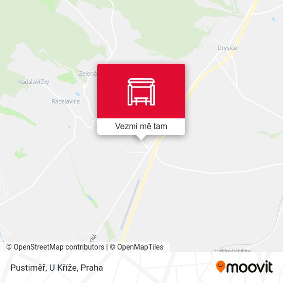 Pustiměř, U Kříže mapa