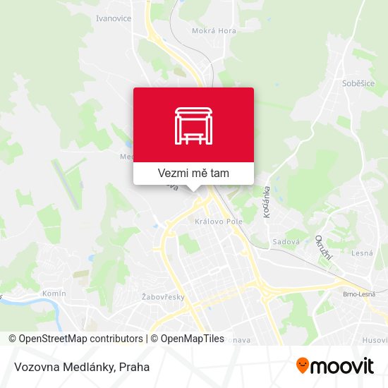 Vozovna Medlánky mapa