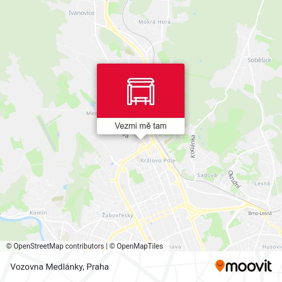 Vozovna Medlánky mapa