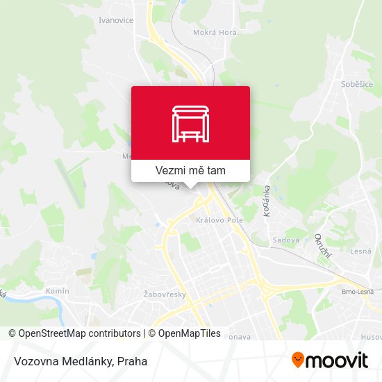 Vozovna Medlánky mapa