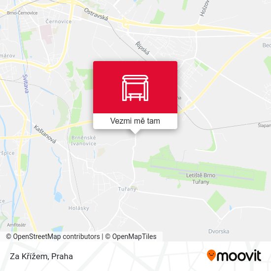 Za Křížem mapa
