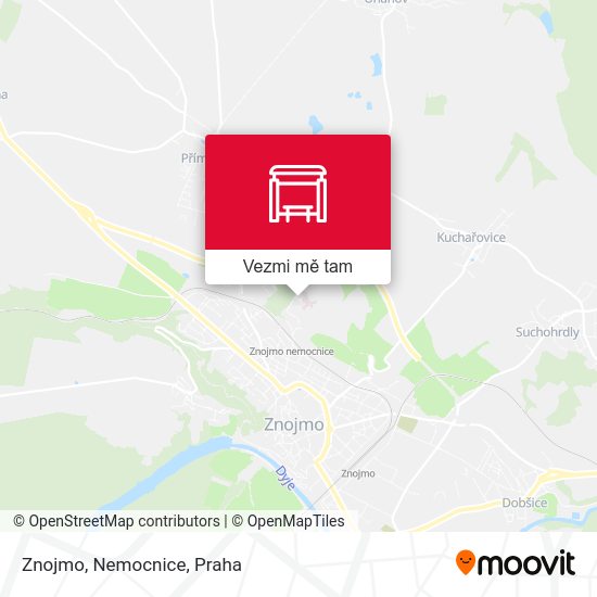 Znojmo, Nemocnice mapa