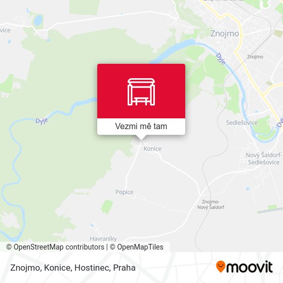 Znojmo, Konice, Hostinec mapa