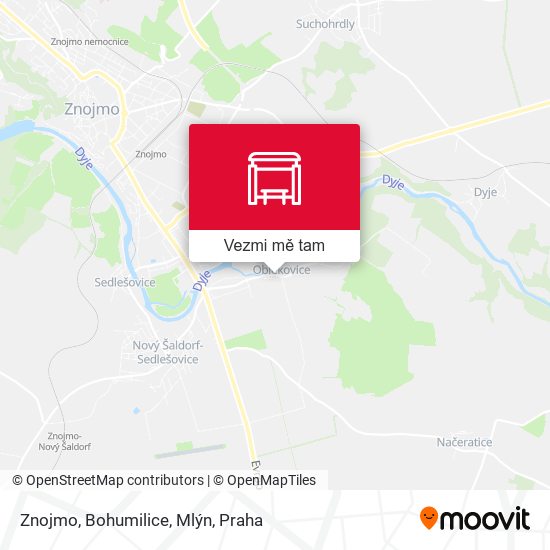 Znojmo, Bohumilice, Mlýn mapa