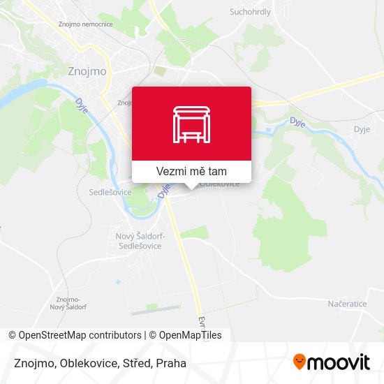 Znojmo, Oblekovice, Střed mapa