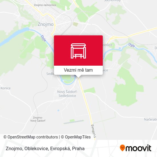 Znojmo, Oblekovice, Evropská mapa