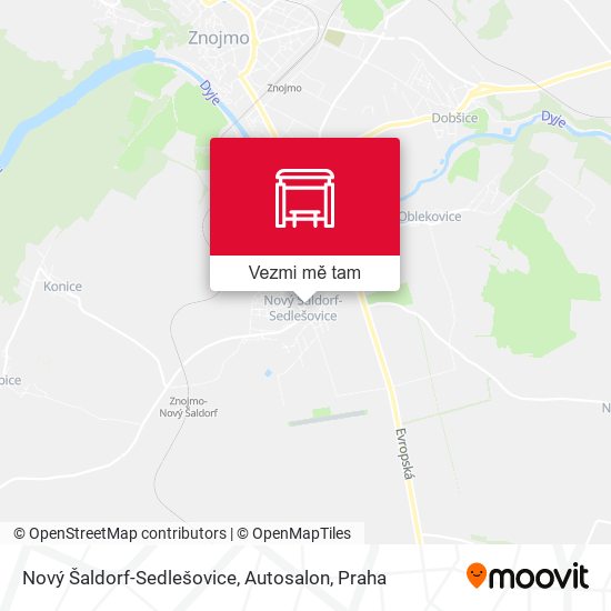 Nový Šaldorf-Sedlešovice, Autosalon mapa
