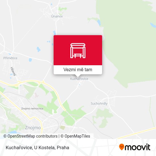 Kuchařovice, U Kostela mapa