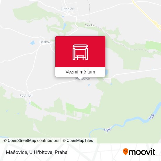 Mašovice, U Hřbitova mapa