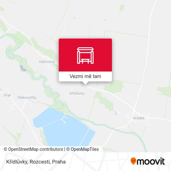 Křídlůvky, Rozcestí mapa