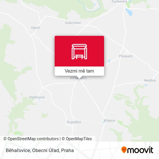Běhařovice, Obecní Úřad mapa