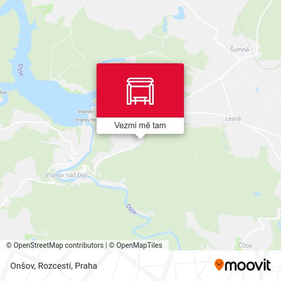 Onšov, Rozcestí mapa