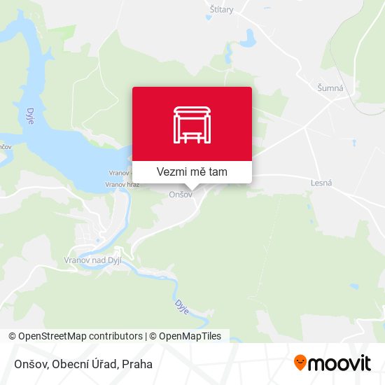 Onšov, Obecní Úřad mapa